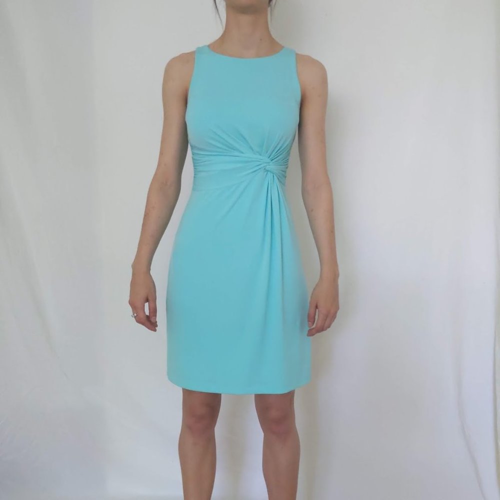 XS | The Limited | Aqua Faux Wrap Dress